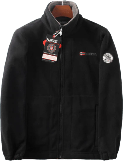 Giacca a doppio strato in pile con cappuccio