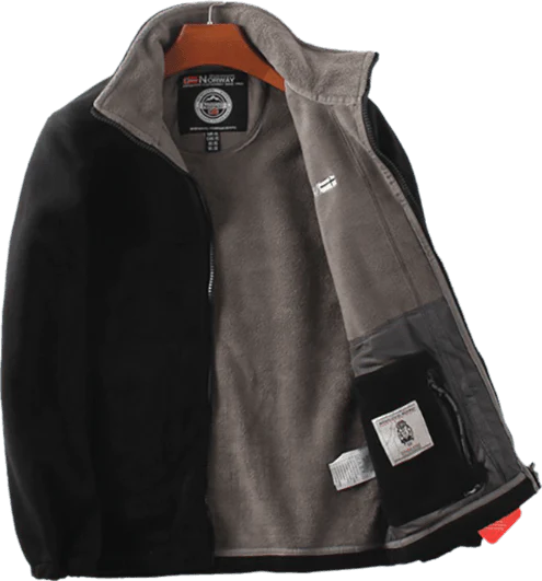 Giacca a doppio strato in pile con cappuccio